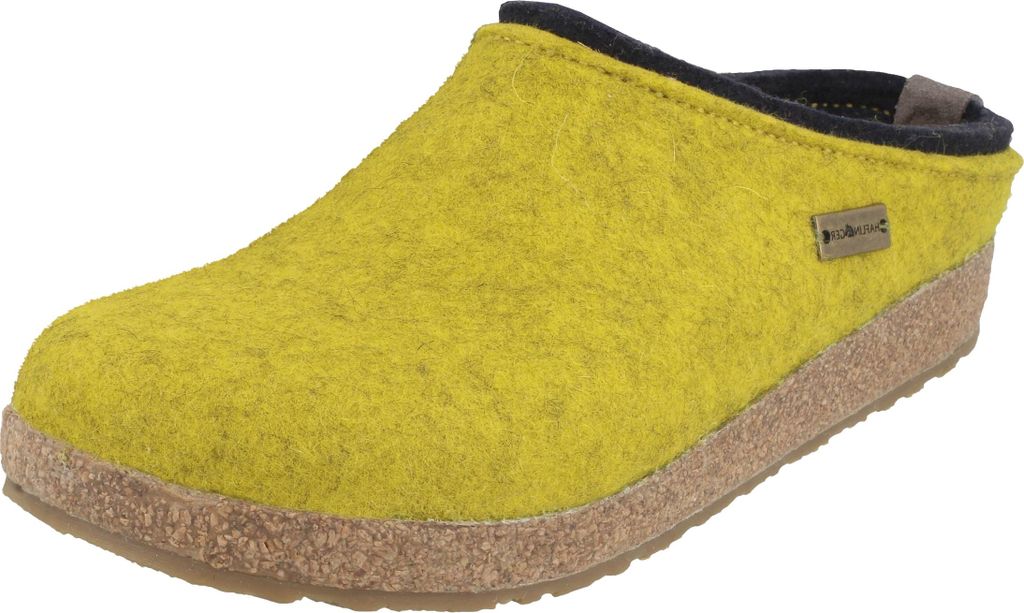Haflinger Damen Pantoffel Wollfilz Hausschuh Grizzly Kris 711056, Größe:40 EU, Farbe:Gelb