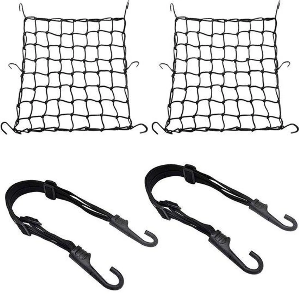 Set d'Accessoires de Transport pour Deux-Roues avec Filets et Sangles