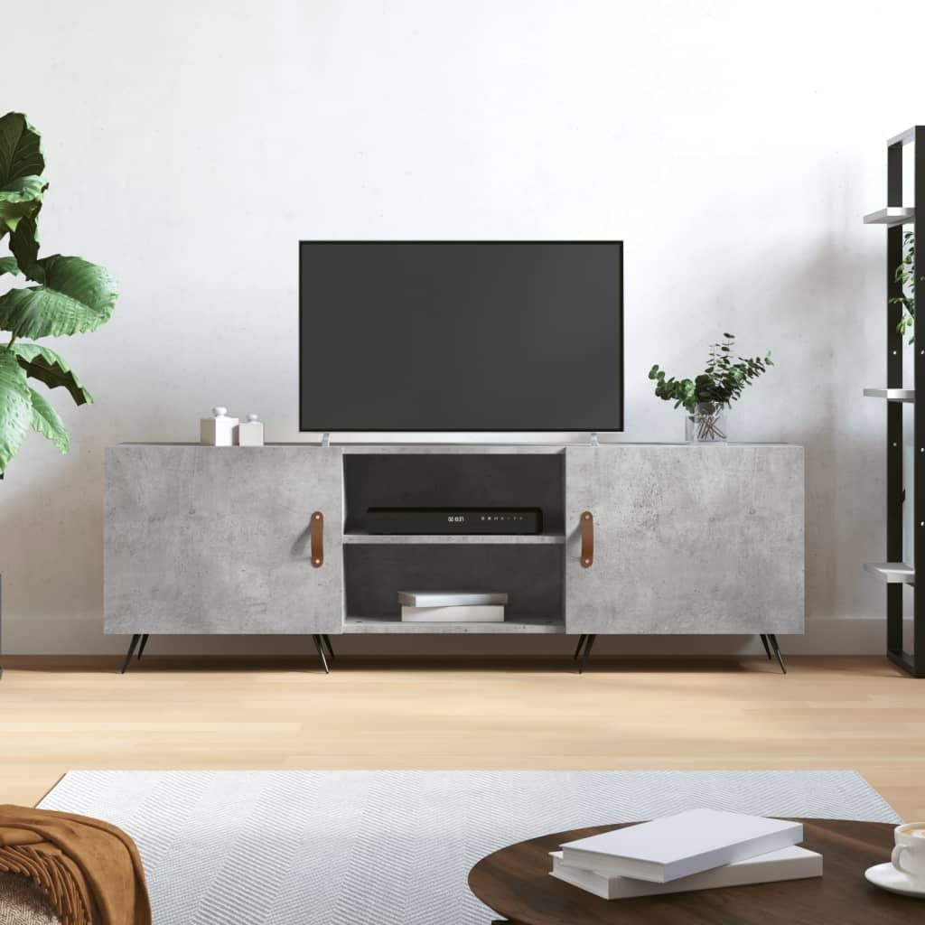 The Living Store TV-Schrank Betongrau 150x30x50 cm Holzwerkstoff