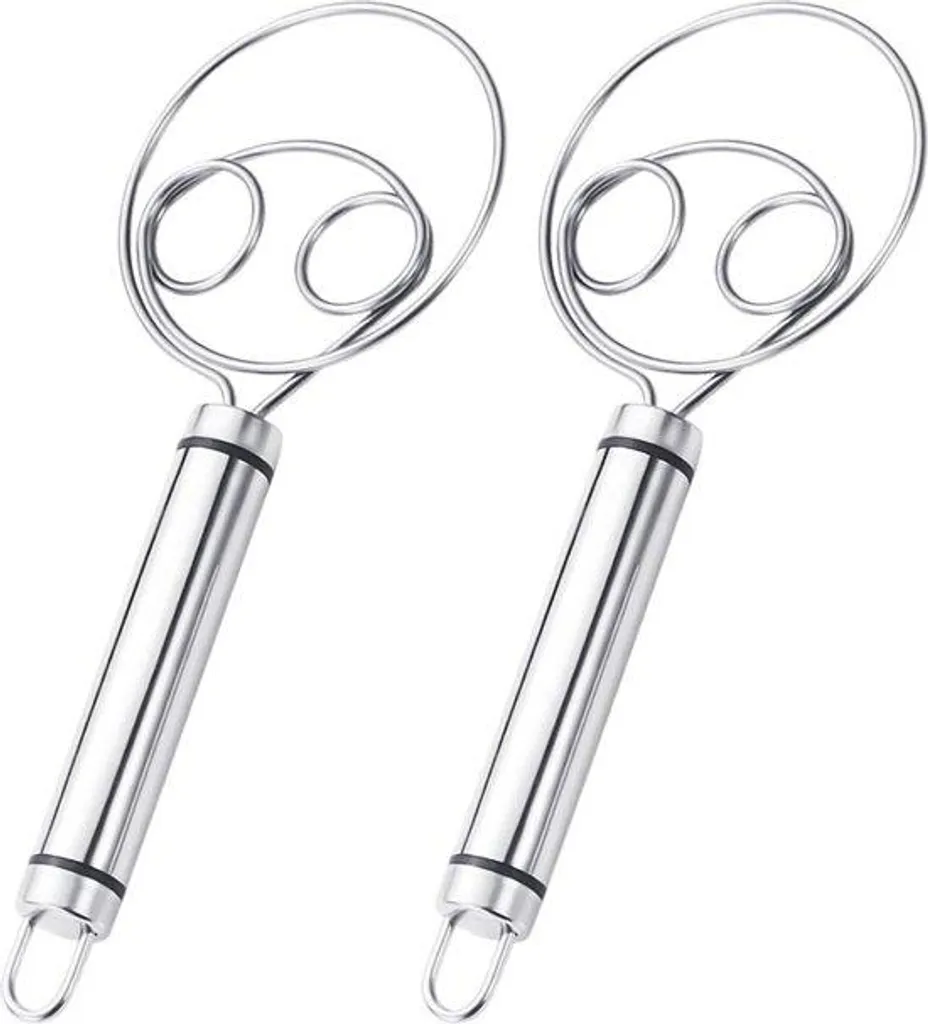 Batteur à œufs manuel rapide en inox double trou lot de 2 unités