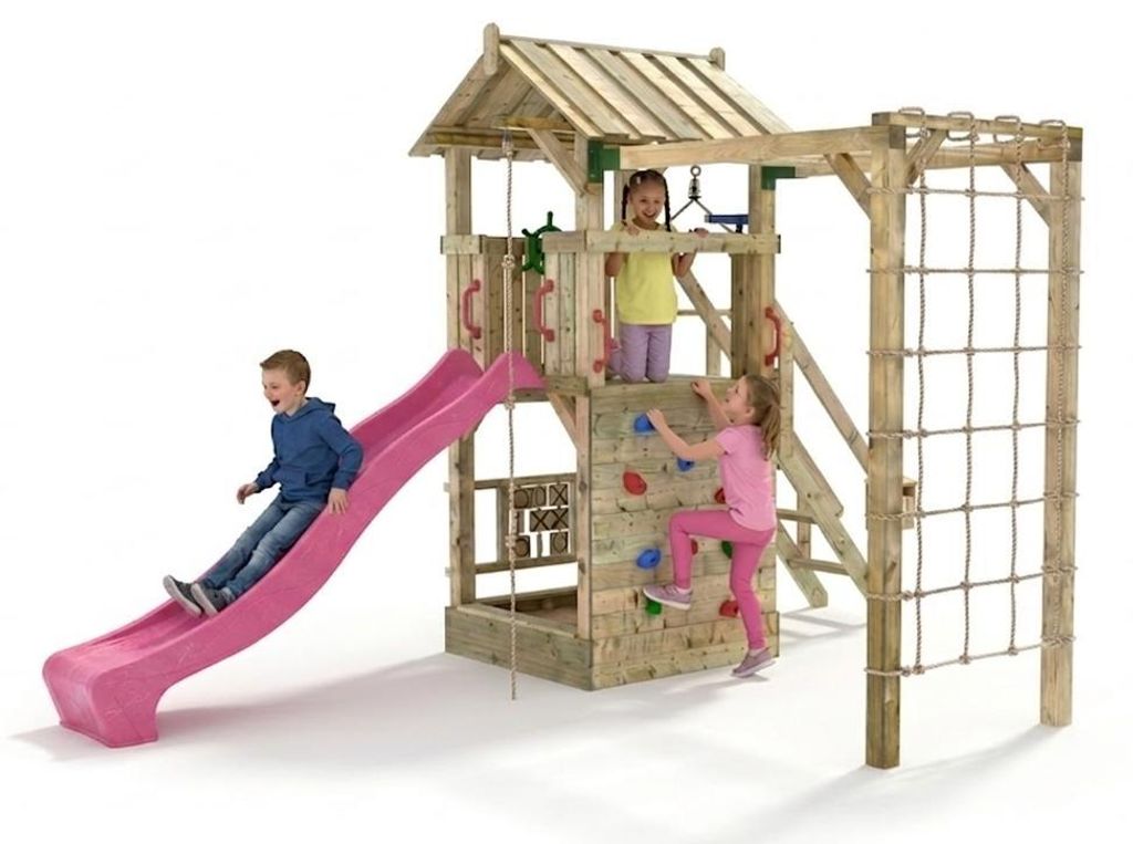Spielplatz-Rutsche, Kletterwand, Seilleiter für Kinder + GRATIS