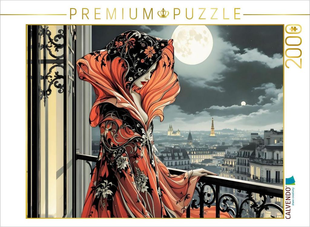 CALVENDO Puzzle Flüstern über den Dächern | 2000 Teile Lege-Größe 90x67cm Foto-Puzzle für glückliche Stunden