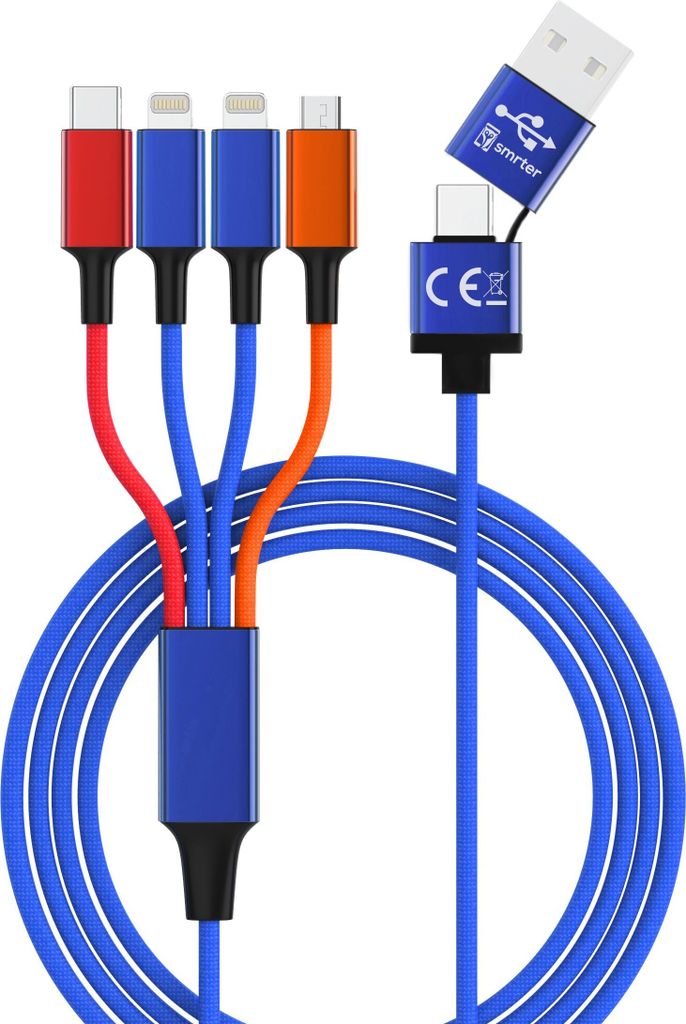 smrter Hydra ELITE 6in1 Nylon-Ladekabel Typ Lightning, multi retail