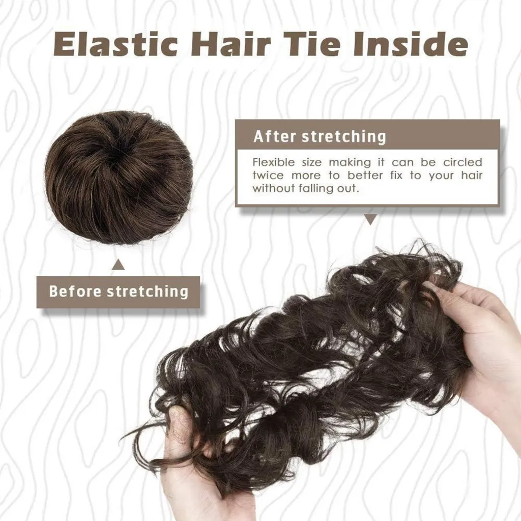 Postiche Chignon pour Mariage et Soirée en Cheveux Naturels Châtains