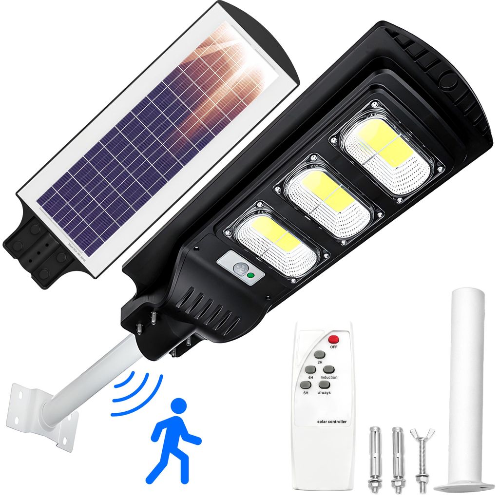 Solar Straßenlampe 240W mit Motion Sensor 6000K Weiß LED Produktbild 
