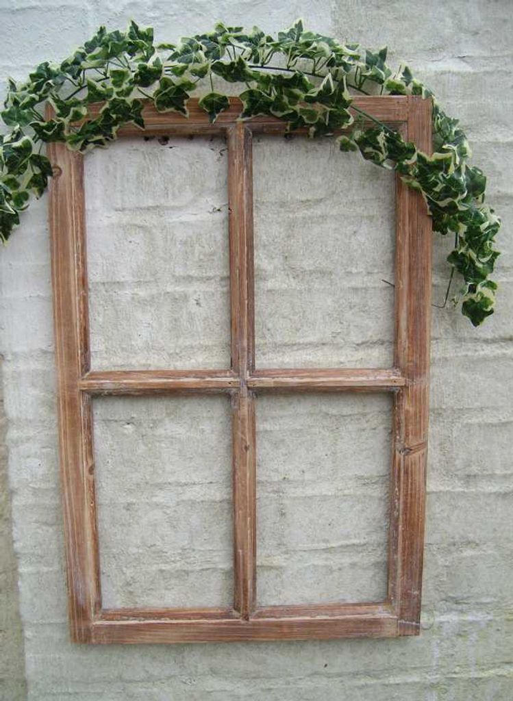 Fenster Sprossenfenster Bilderrahmen Wandobjekt Wanddekoration Holz