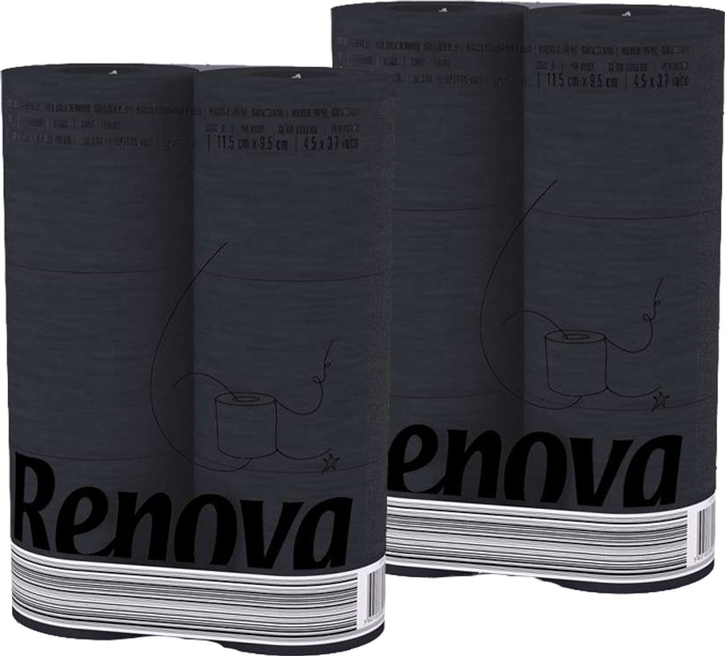Toilettenpapier schwarz 12 Rollen (2 Packs á 6 Rollen) Produktbild 1