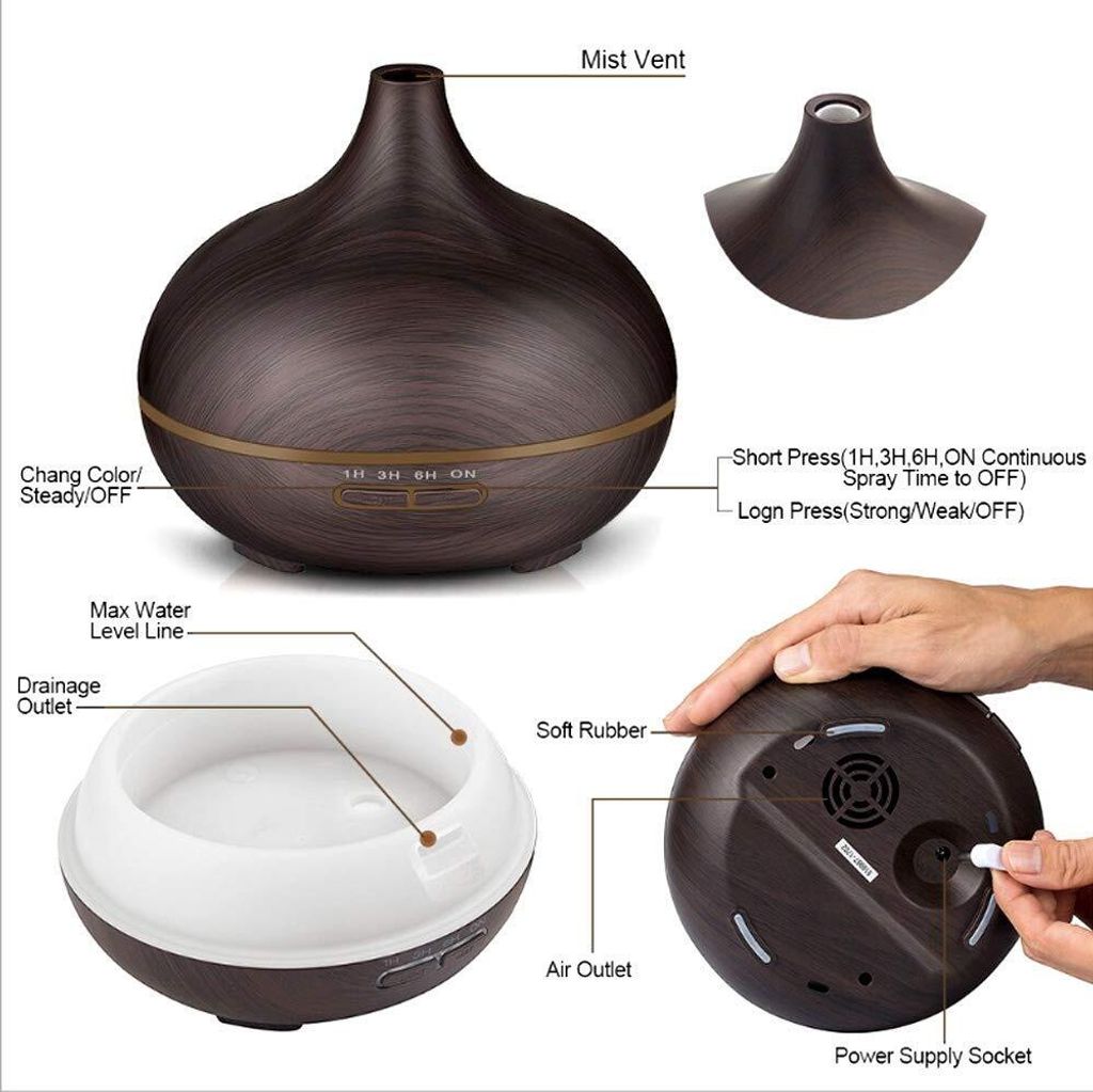 LED Ultraschall Luftbefeuchter, 500ml Aroma Diffuser, Produktbild 10