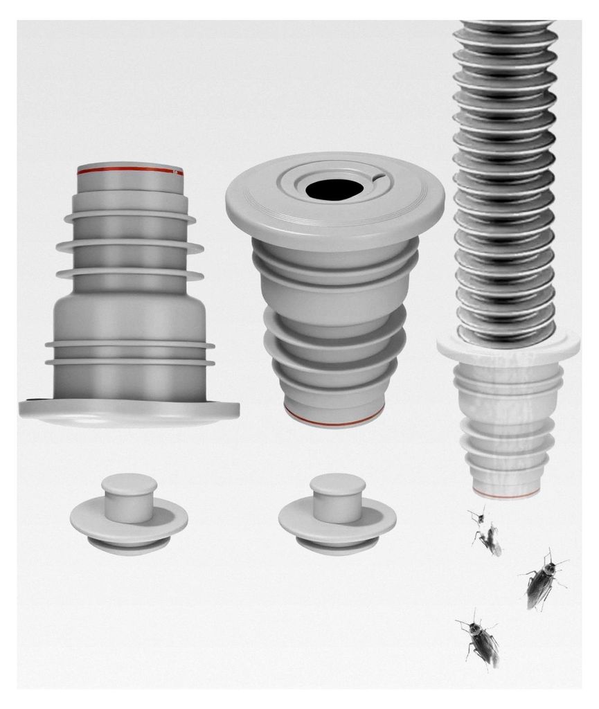 2 Stück Waschmaschinen Rohrdichtung, 35-40mm Silikon Abflussrohrdichtung Schlauch mit Magnetschalter für Waschmaschinenabflüsse in Grau