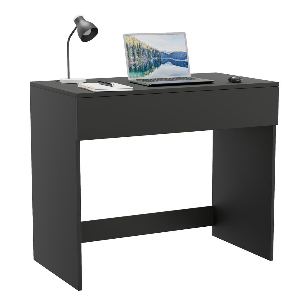 Stôl biely 90x77x50 cm - So zásuvkou - Zásuvka na kábel - Obrázok produktu 