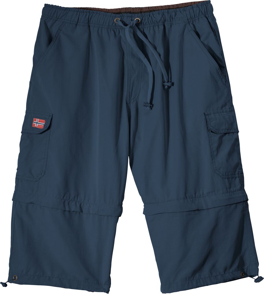 Abraxas Gummibund Zipp-off-Bermuda blau Übergröße