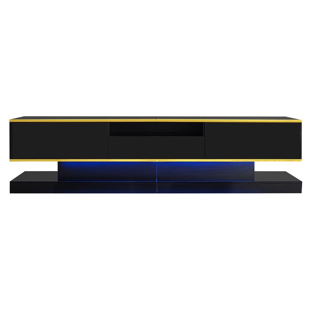 TV-Schrank mit LED-Leuchten Drei Schubladen und Einem Offenen Fach TV-Tisch TV-Ständer TV-Schranktisch 180*38*45cm