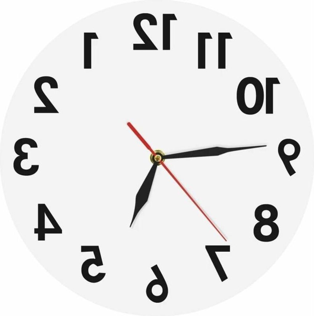 Batteriebetriebene Wanduhr mit umgekehrter Funktion, kreative Wanddekoration, digitale Uhr, Wohnaccessoires