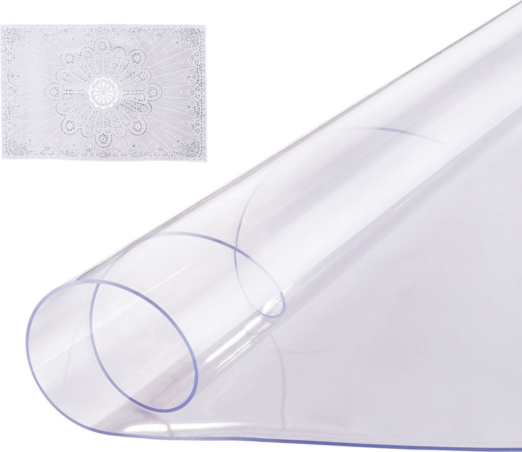 VEVOR Kunststoff-Tischdecke, 42 x 42 Zoll, 2,0 mm dick, transparenter Tischschutz, runde PVC-Schreibtischunterlage, wasserdichte und leicht zu rein...