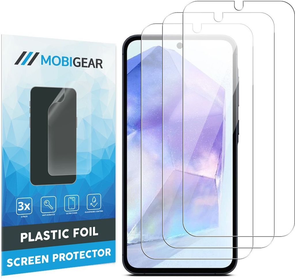 Mobigear Samsung Galaxy A35 Displayschutz Schutzfolie - Hüllenfreundlich (3er Pack)