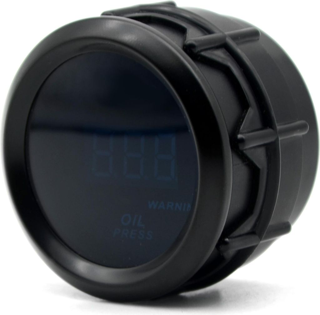Digitales Öldruckmessgerät mit Sensor für Auto, 52 mm, 2 Zoll, LCD, 0–120 PSI, Warnleuchte, Schwarz