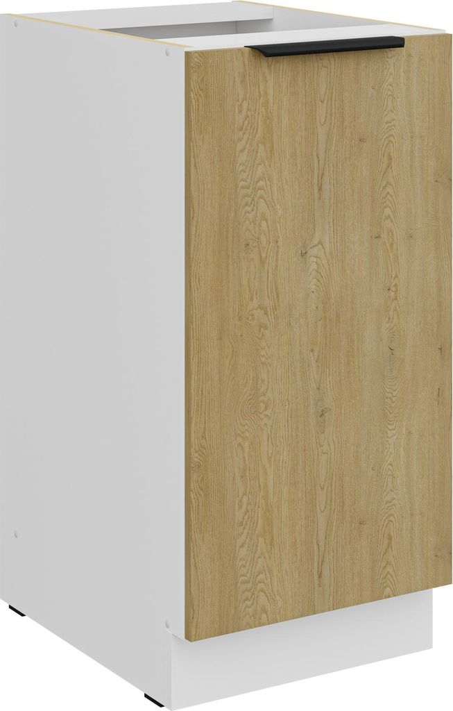 Küchen Unterschrank 40 cm CREMONA Eiche hell + Weiß matt Küche Küchenzeile Küchenblock Einbauküche