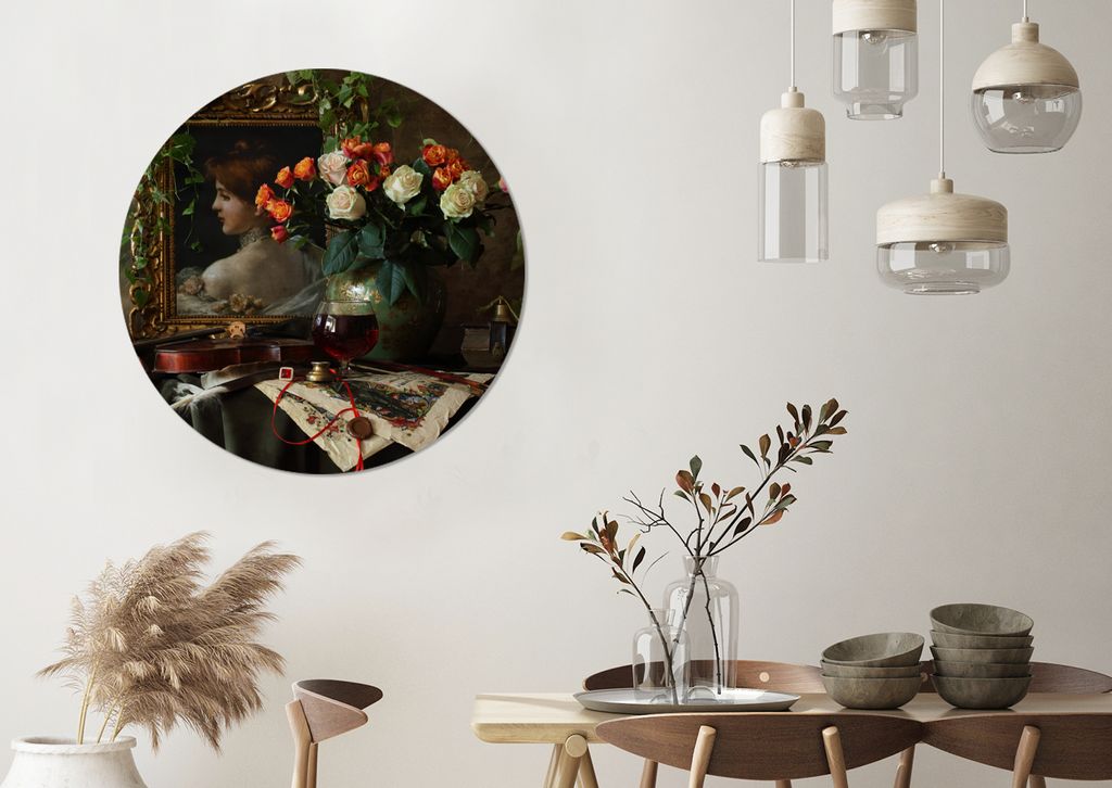 MuchoWow - Mauerkreis - Wandbilder - Runde Bild - Bild aus Aluminium - Schlafzimmer - Wohnzimmerdekoration - Wand Dekoration