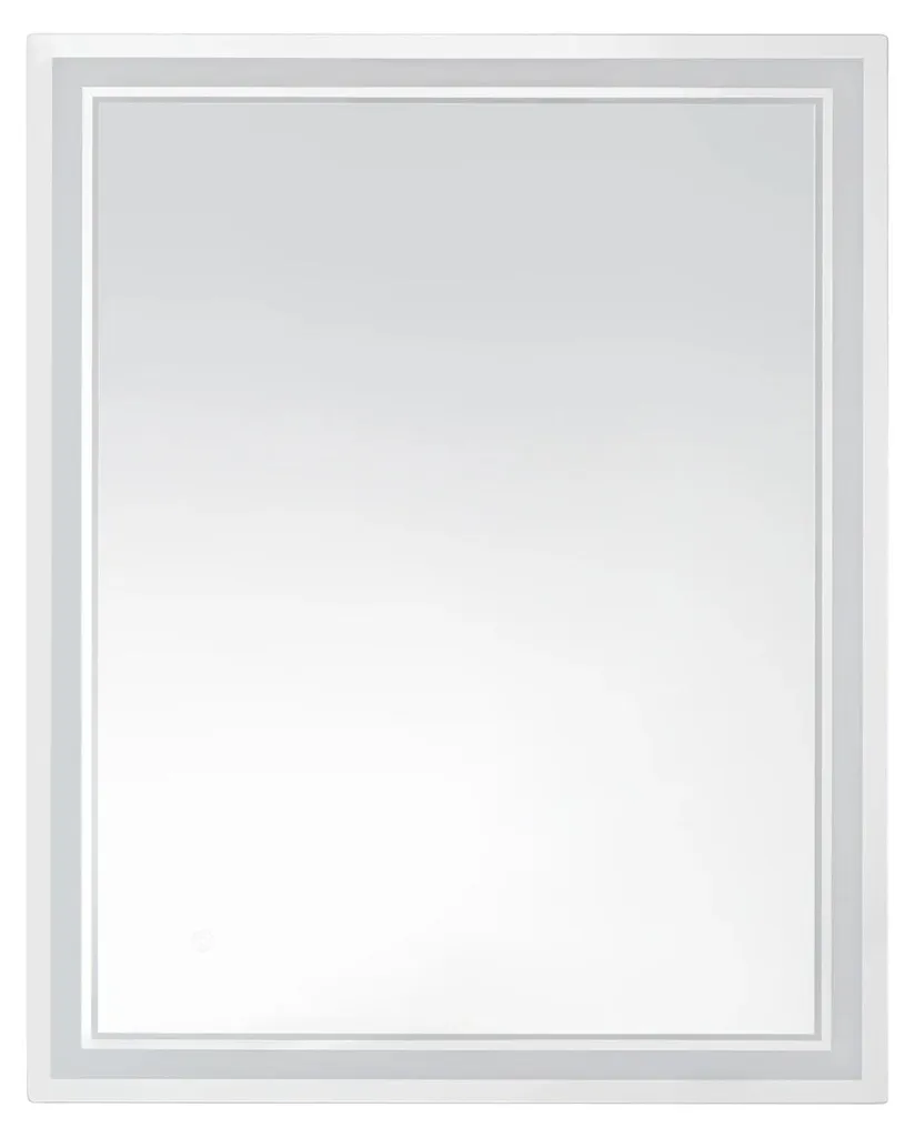 Miroir tactile à LED 90x70 cm avec cadre chromé et éclairage intégré
