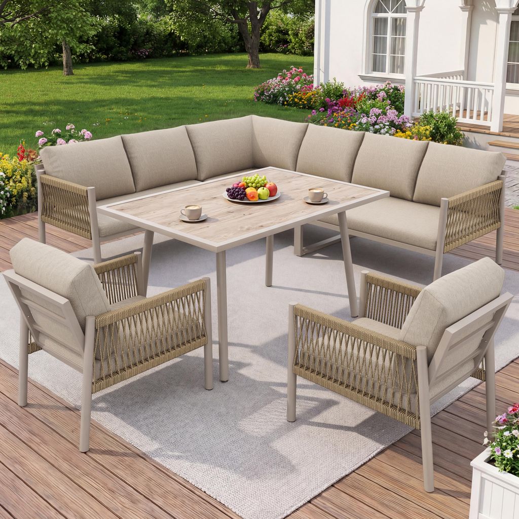 Set da giardino Flieks da 6 pezzi per 7-8 persone, set di Immagine del prodotto 
