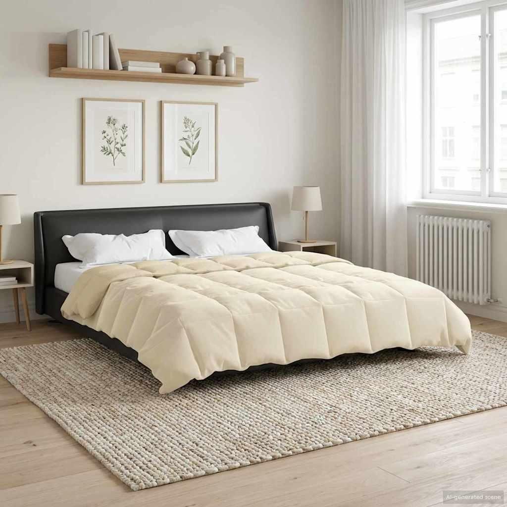 "Schlussverkauf" Winterbettdecke Gepolstert - Creme 200x240 cm Mikrofaser - Bettdecken C426