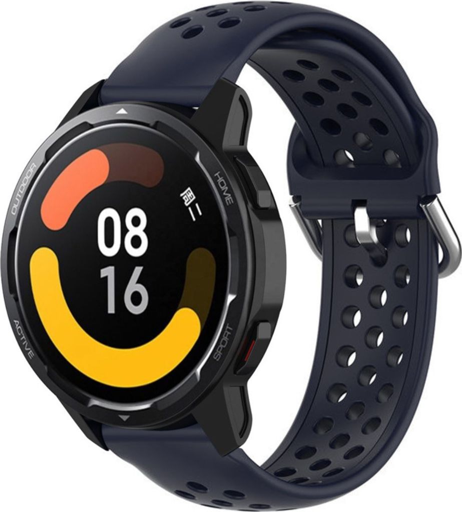 Strap-it Xiaomi Watch S1 Silikonarmband mit Löchern (Dunkelblau)