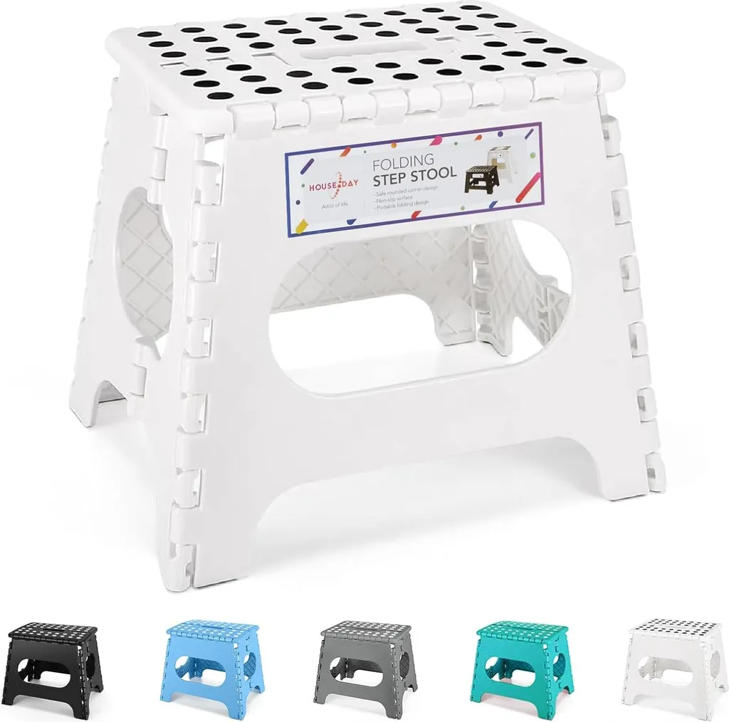 Tabouret 28cm pour cuisine et salle de bain - Pliable, léger et compact