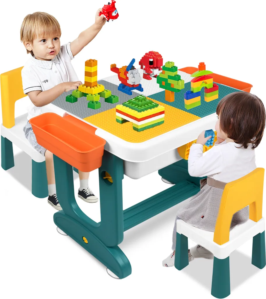 Table de Jeu Enfant Multifonction pour Création Construction Dessin