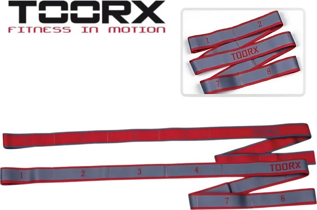 Toorx Fitness Stretch Band - Schwer – 15 kg – Rot