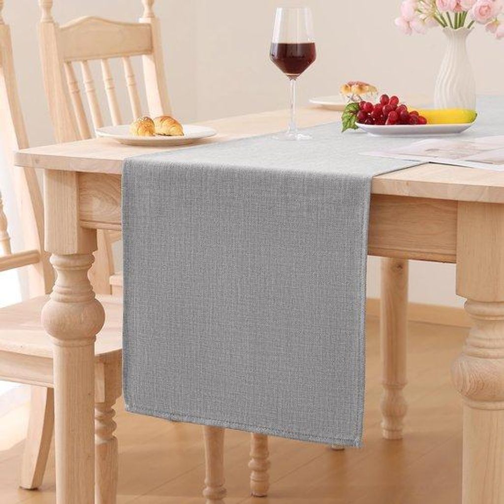 Wasserfeste Küchentischüberwurf-Set 40 x 240 cm, trendy Essensdekoration für jede Feier, Grautöne