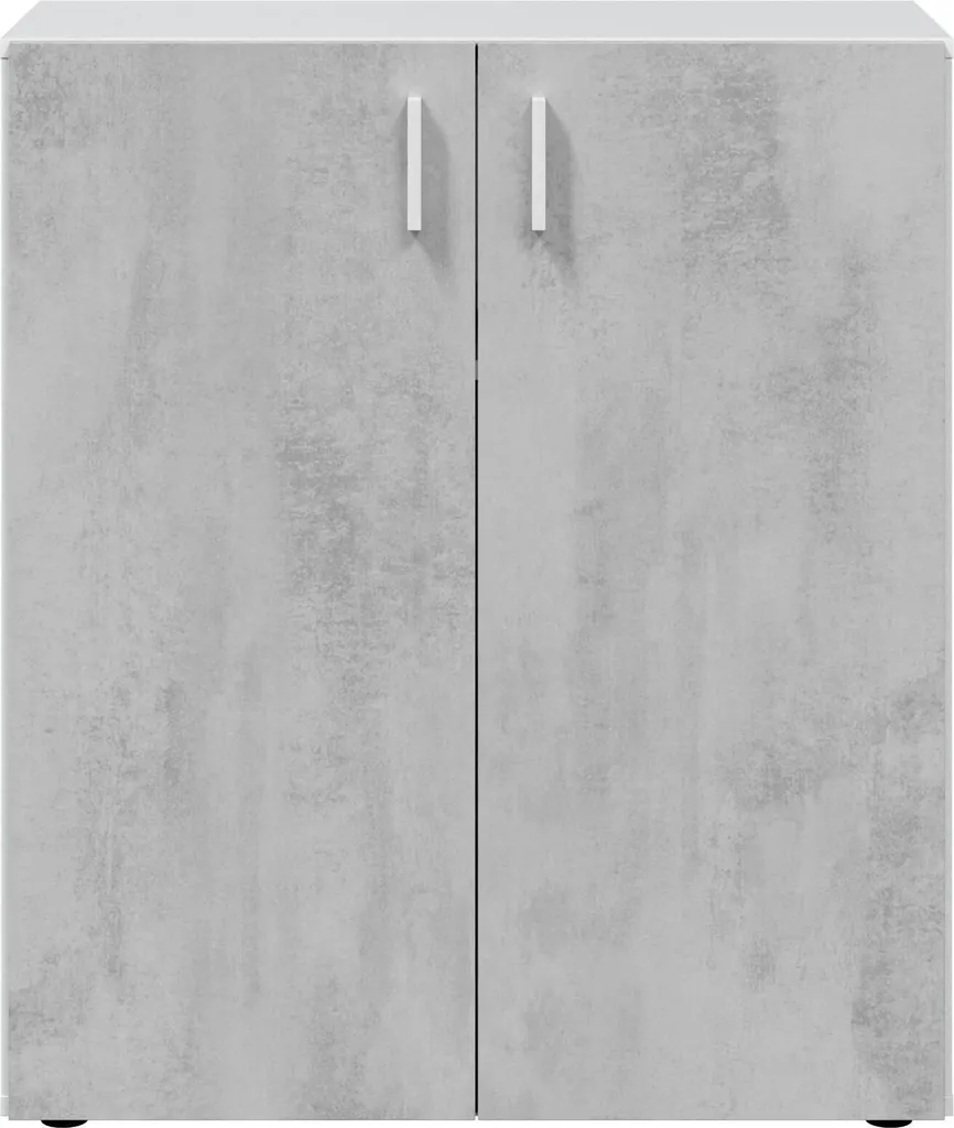 Armoire gain de place 2 portes gris effet béton, format 80x92 cm