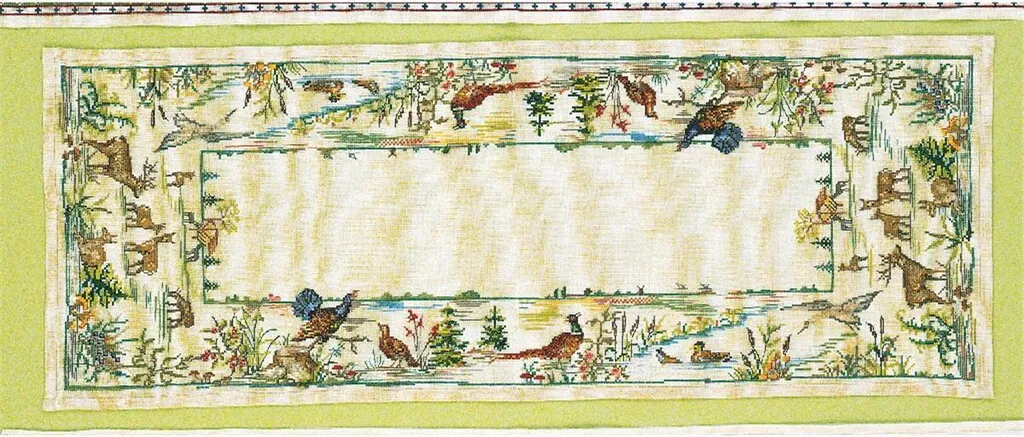 Eva Rosenstand Jagd 2 Kit Nappe Point de Croix Compté 34x88cm