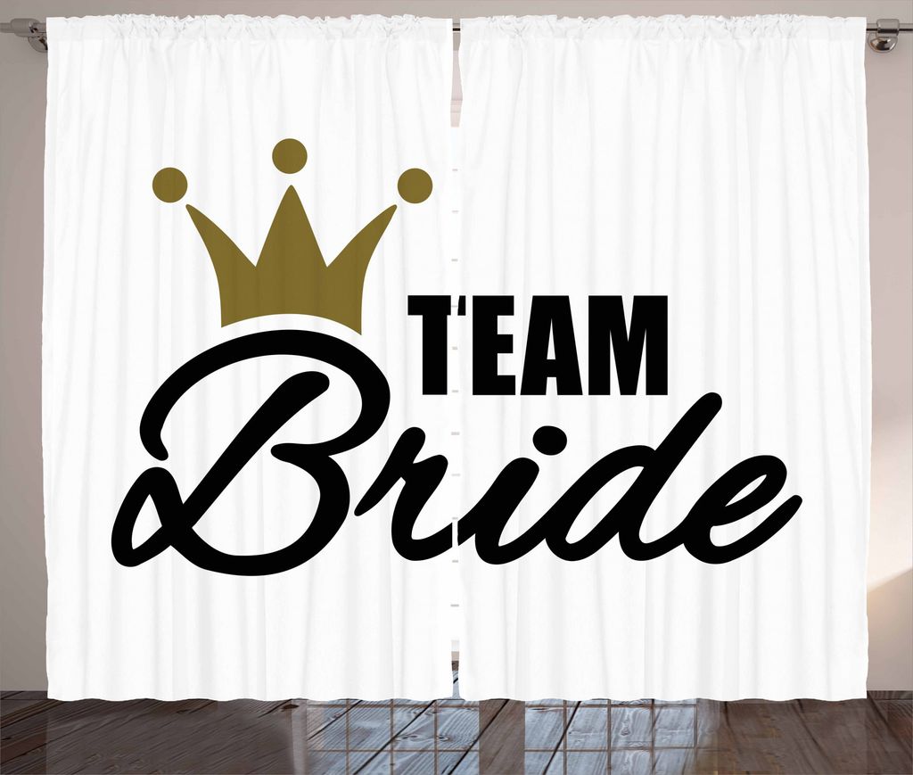 ABAKUHAUS Engagement Rustikaler Vorhang, Heraldische Krone Text, Wohnzimmer Universalband Gardinen mit Schlaufen und Haken, 280 x 175 cm, Schwarz u...