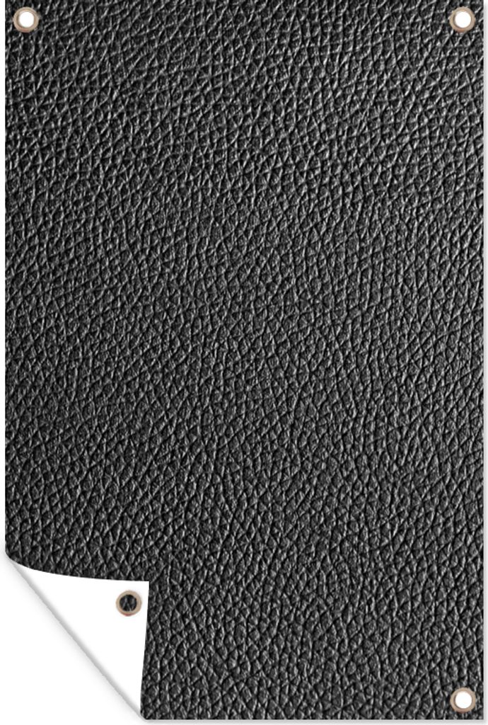 MuchoWow 80x120 cm Outdoor-Poster Gartendeko Sichtschutz Garten Poster für den Garten Leder - Lederoptik - Schwarz - Hell