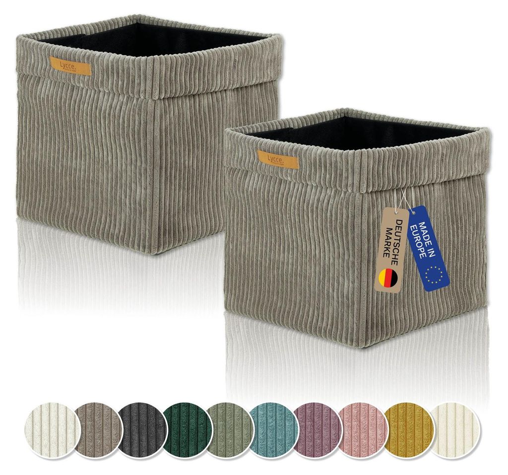 Set di 2 scatole contenitore Kallax Cord, color tortora, Immagine del prodotto 