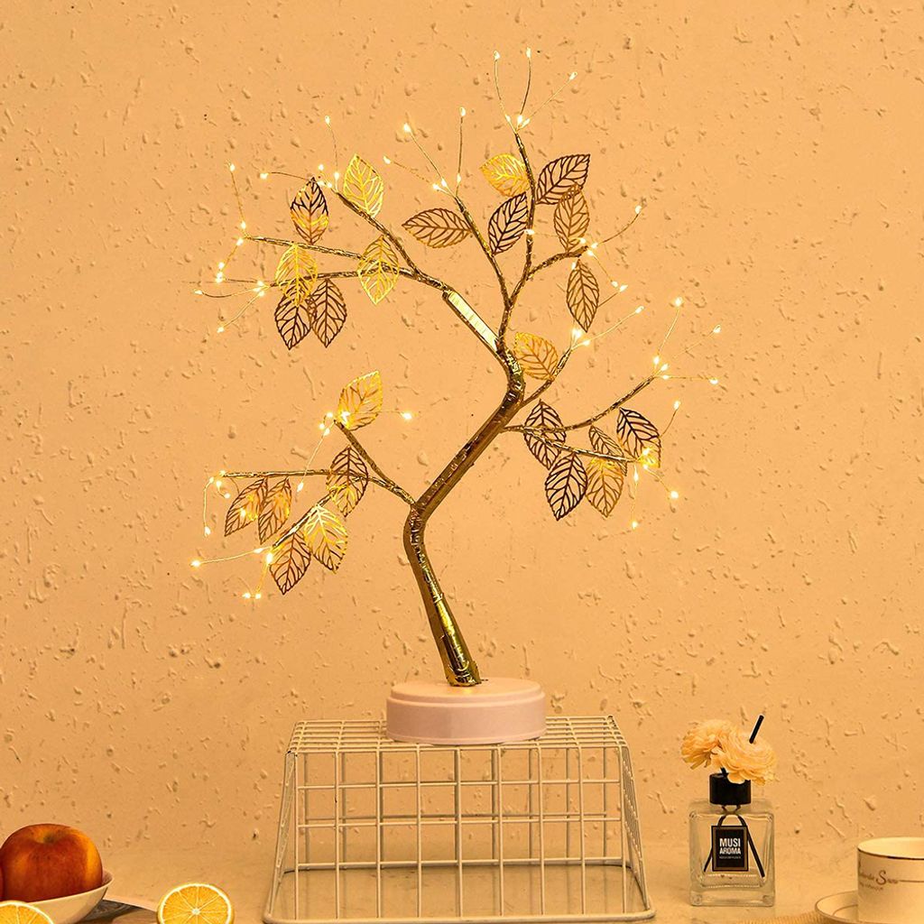 LED Golden Blätter Lampe Warmweiß Künstlich