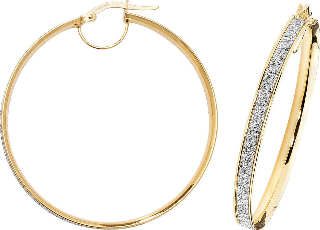 9 Karat (375) Gold Damen - Creolen / Ohrringe - 40mm; TRS16040MM40