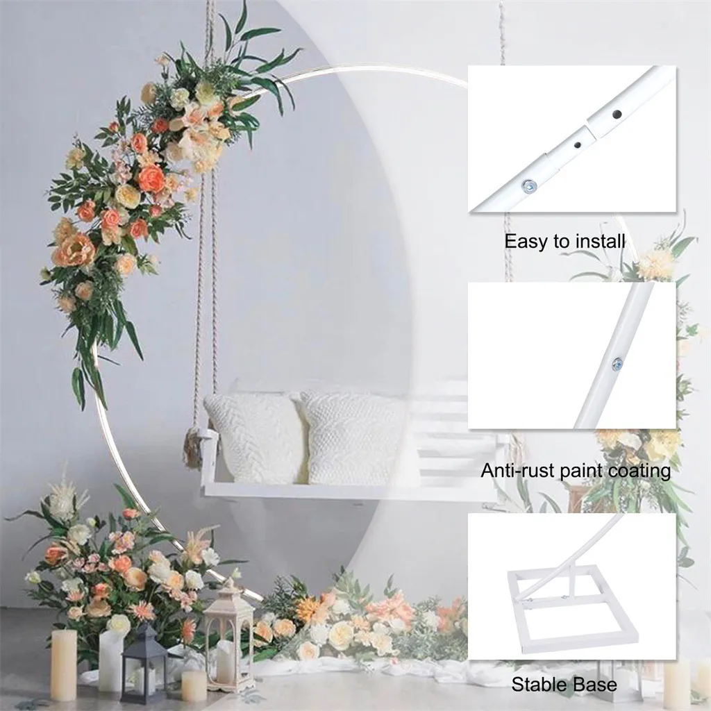 Structure Arche de Mariage 2,4m en Fer Robuste pour Décoration DIY - 9