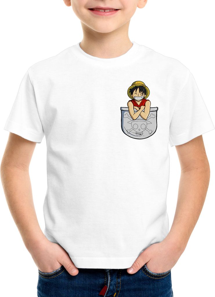 style3 Ruffy Brusttasche Kinder T-Shirt anime japan one pirat