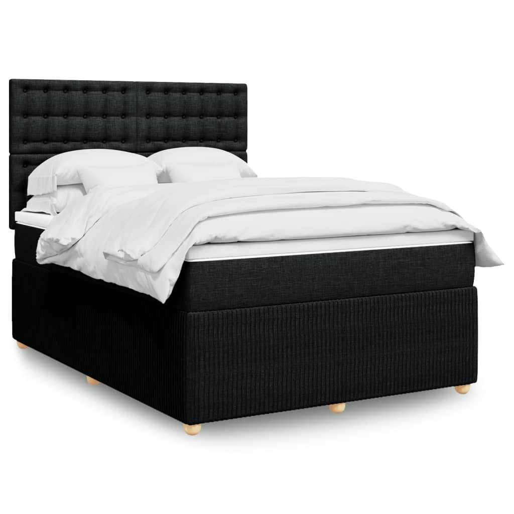Maison Exclusive - Boxspringbett mit Matratze Schwarz 160x200 cm Stoff