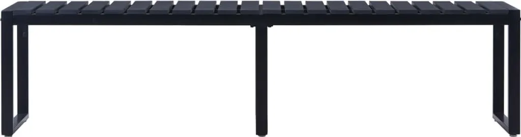 Panchina Giardino 180 cm 3 Posti PS Board Nero - Antimuffa