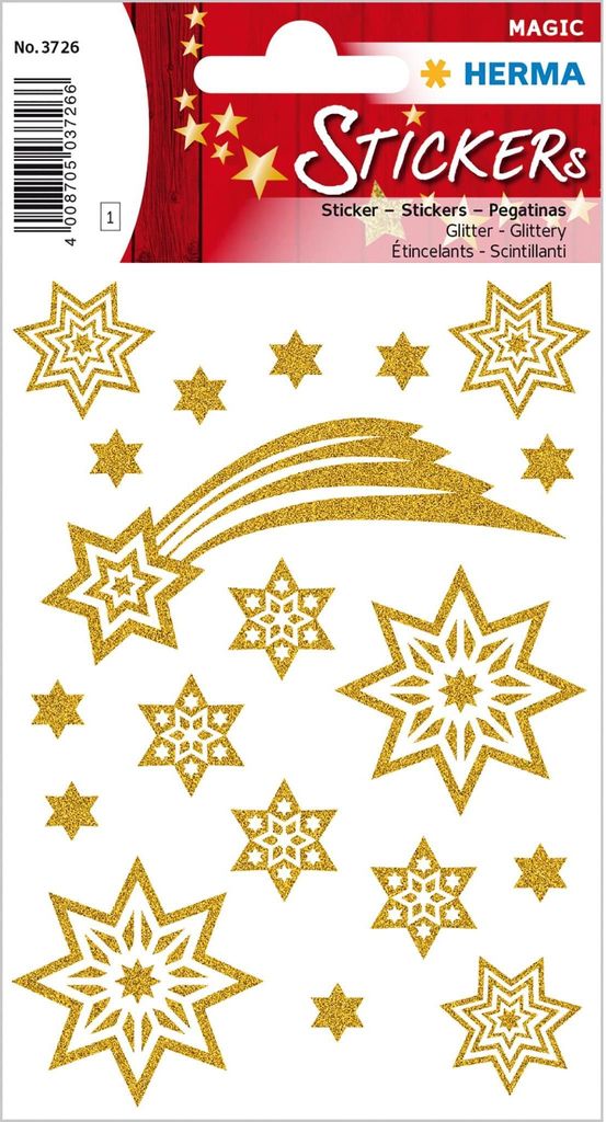 Herma Magic Weihn. Sterne + Schweif, Glittery Obrázok produktu 