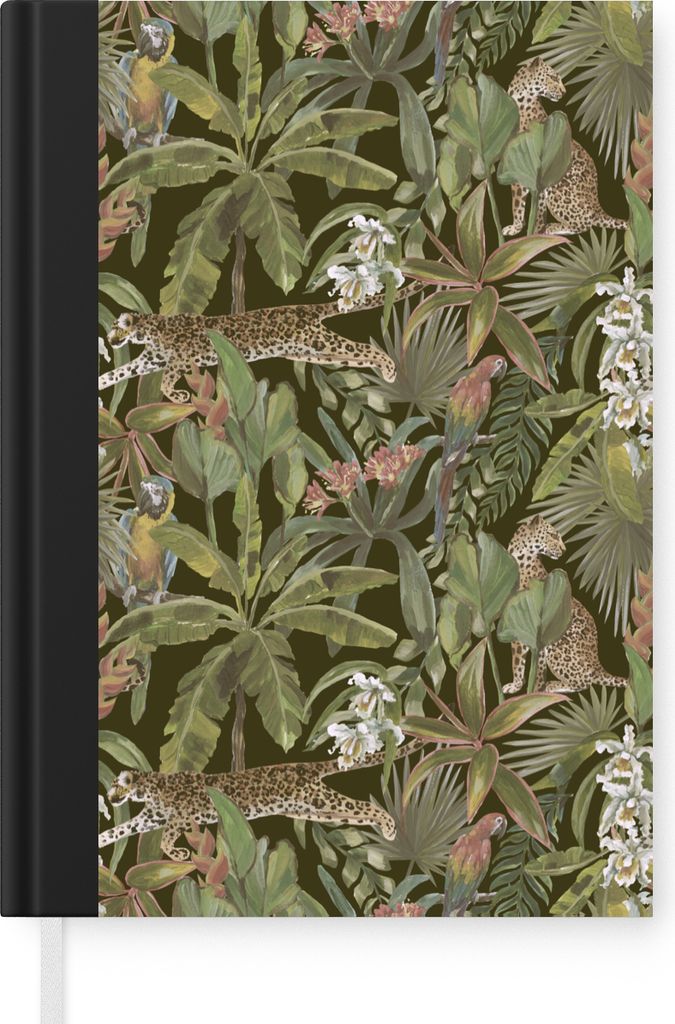 MuchoWow Notizbuch Tagebuch Haushaltsbuch Notebook A5 Dschungel - Tiere - Vintage - Muster - Notizblock - Notizheft - Notebook - Schreibblock - P...