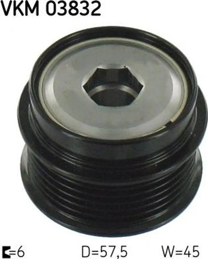Poulie Débrayable d'Alternateur SKF VKM 03832 pour Moteur Jeep 53013554AE
