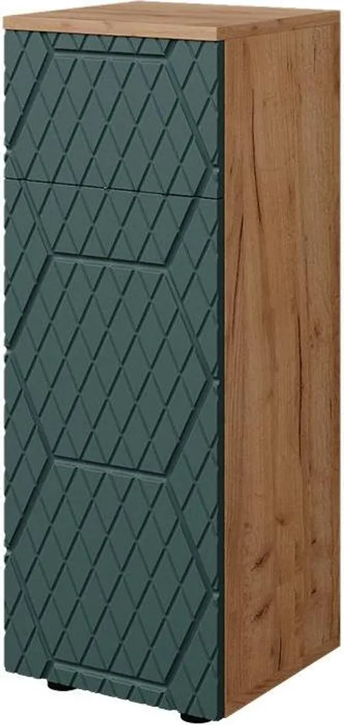 Gagner de la place en salle de bain : Armoire Vicco Irma 30x81cm Vert Or
