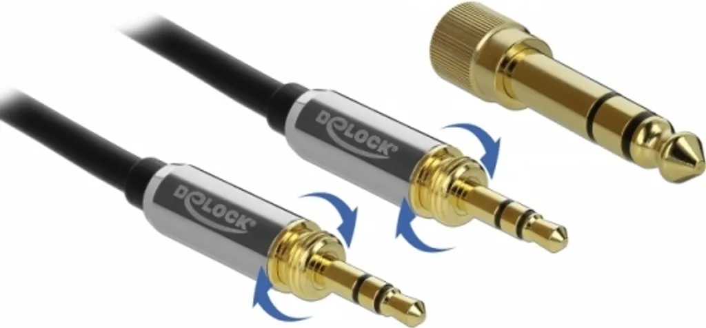 Cavo Audio Delock 85784 Jack 3.5 mm 0.5m Nero Grigio Alta Fedeltà - 7