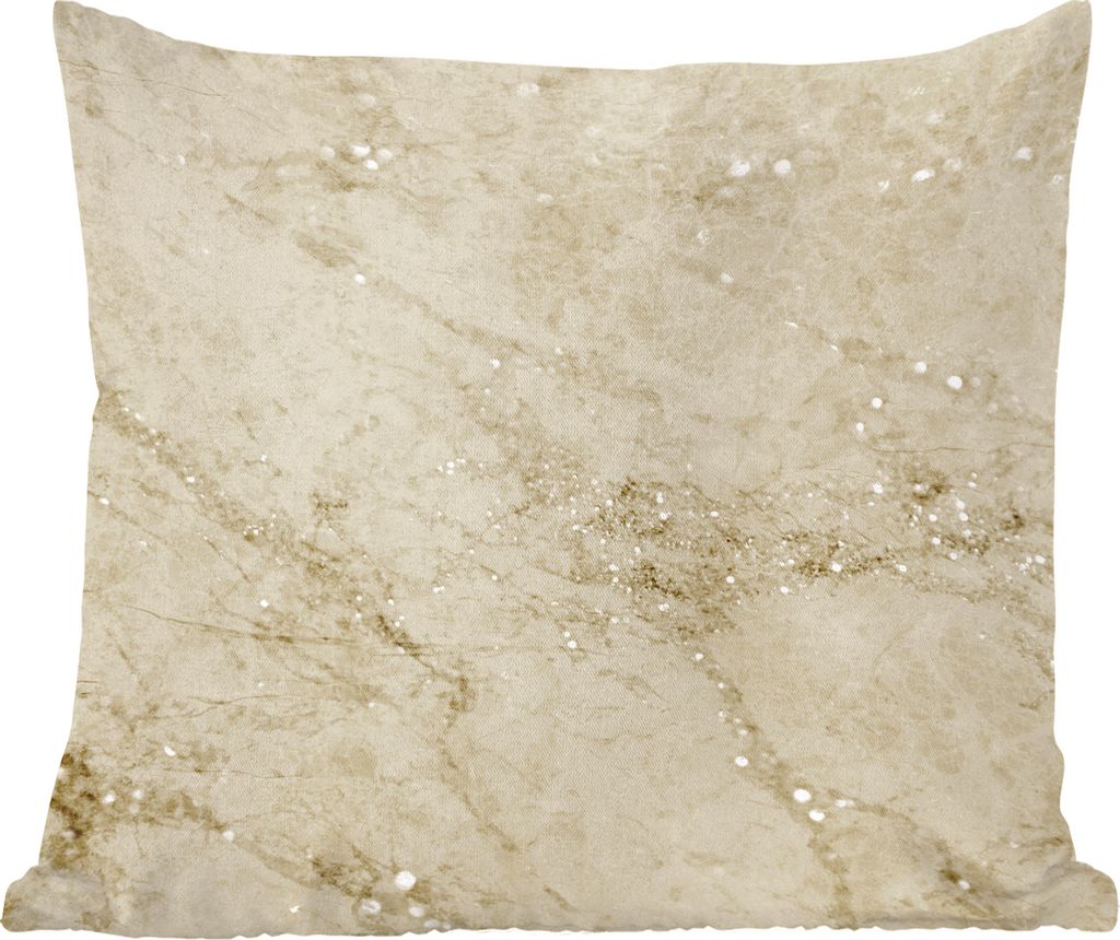 MuchoWow Zierkissen Sofakissen Wohnzimmer Dekokissen 50x50 cm Marmor - Muster - Creme - Komfort - Sofakissen