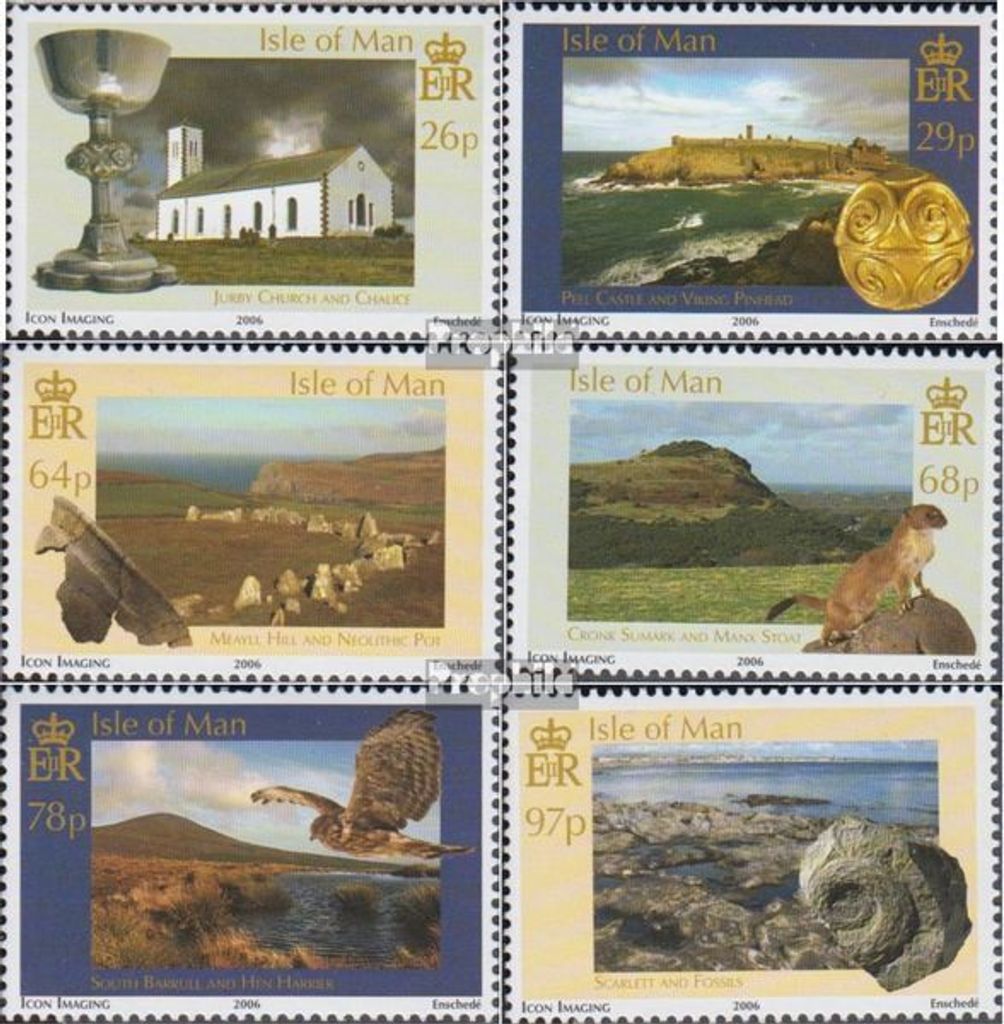 Briefmarken GB - Isle of Man 2006 Mi 1265-1270 (kompl.Ausg.) postfrisch Naturgeschichte und Altertumskunde