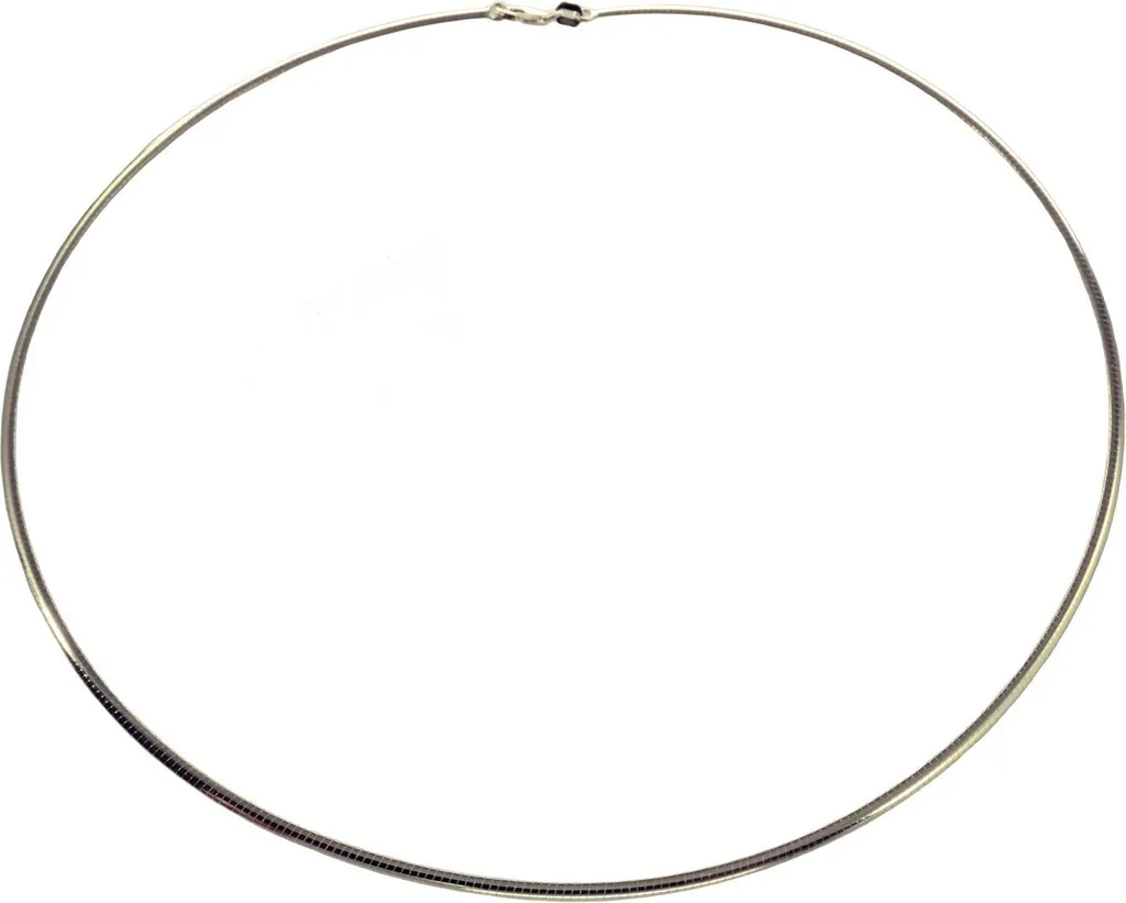 Tour de cou Omega or blanc 0,8mm - Fini les chaînes qui s'emmêlent !