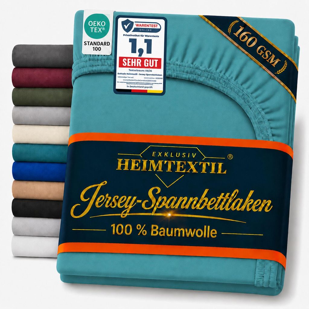 EXKLUSIV HEIMTEXTIL Jersey Spannbettlaken Deluxe 160 x 200 Produktbild 